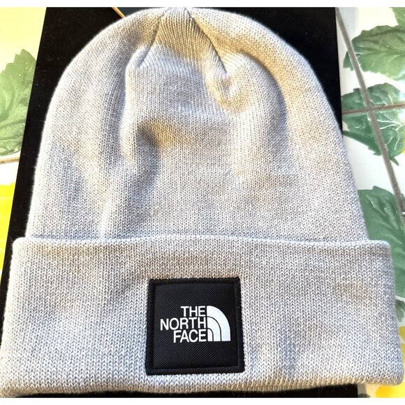 THE NORTH FACE Unisex-Adult Beanie Hat Toque Cap One Size Light Grey NWT - Picture 2 of 7